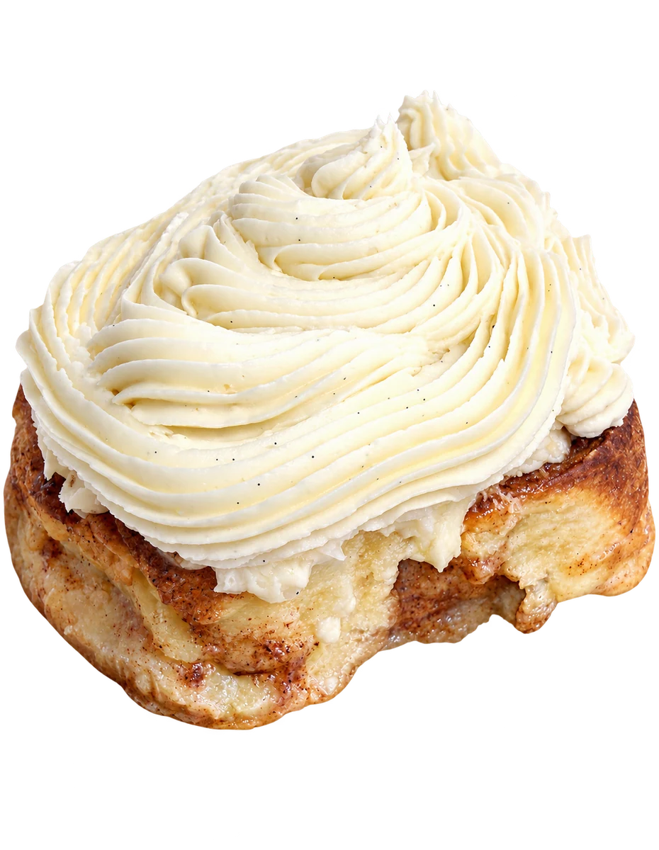 Our original cinnamon roll with vanilla bean frosting